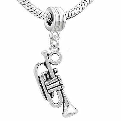 Trumpet Charm European Bead Compatible for Most European Snake Chain Bracelet
