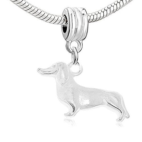 Dachshund Dog Dangle Charm European Bead Compatible for Most European Snake Chain Bracelet - Sexy Sparkles Fashion Jewelry