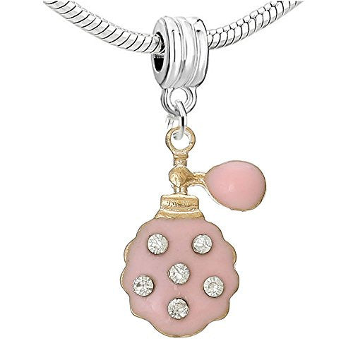 Pink Perfume Bottle Charm Bead for Most European Snake Chain Bracelet