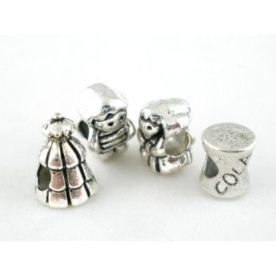 4 Charms w/ Kids in the Christmas Spirit Charm Spacer European Bead Compatible for Most European Snake Chain Bracelet - Sexy Sparkles Fashion Jewelry - 2