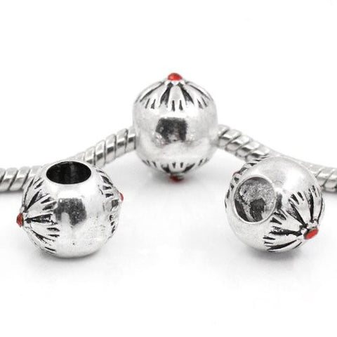 Flower Pattern Bead Spacer for Snake Chain Bracelets (Red) - Sexy Sparkles Fashion Jewelry - 3