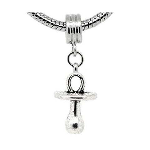 Baby Pacifier Dangle Bead Charm Spacer For Snake Chain Charm Bracelet - Sexy Sparkles Fashion Jewelry - 2