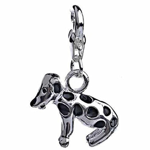 Clip on Dalmation Charm Dangle Pendant for European Clip on Charm Jewelry w/ Lobster Clasp - Sexy Sparkles Fashion Jewelry - 1