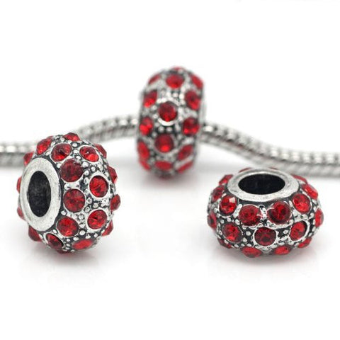 European Charm Bead W/rhinestone For Snake Chain Charm Bracelet - Sexy Sparkles Fashion Jewelry - 3