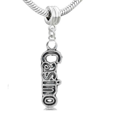 Casino Dangle Bead Charm Spacer for Snake Chain Charm Bracelet - Sexy Sparkles Fashion Jewelry - 2