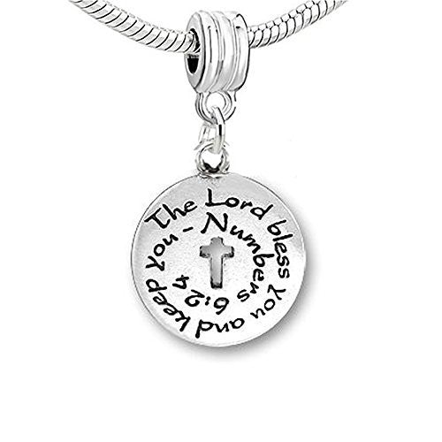 The Lord Bless You and Keep You Religious Cross European Bead Compatible for Most European Snake Chain Bracelet - Sexy Sparkles Fashion Jewelry