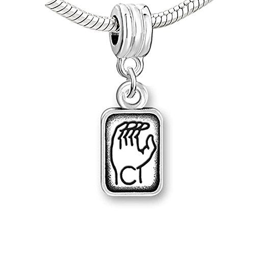 Sign Lauguage Charms Alphabet Letter European Bead Compatible for Most European Snake Chain Bracelet (C) - Sexy Sparkles Fashion Jewelry