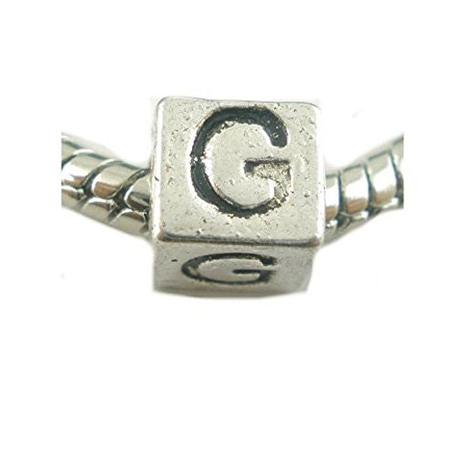 One Alphabet Block Beads Letter G for European Snake Chain Charm Braclets