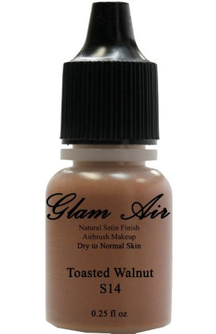 Airbrush Makeup Foundation Satin S14 Toasted Walnut and S15 Summer Bronze Water-based Makeup Lasting All Day 0.25 Oz Bottle By Glam Air - Sexy Sparkles Fashion Jewelry - 2