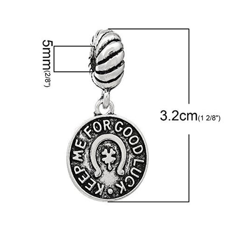 Keep Me For Good Luck Horse Shoe Design Charm Bead for Most European Snake Chain Bracelet - Sexy Sparkles Fashion Jewelry - 2