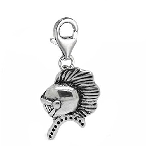 Clip on Knight Dangle Charm Pendant for European Clip on Charm Jewelry w/ Lobster Clasp
