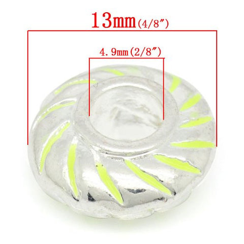 Round Floresent Bead Compatible for Most European Snake Chain BraceletFor Snake Chain Bracelet (Florescent Green) - Sexy Sparkles Fashion Jewelry - 3