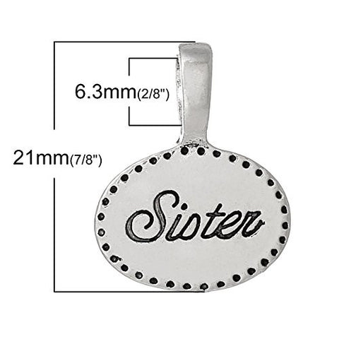 Sister charm Pendant for Necklace - Sexy Sparkles Fashion Jewelry - 3
