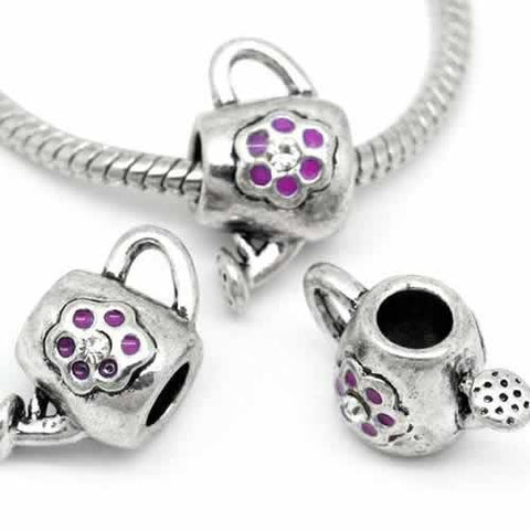 Purple Resin Lantern w/ Dots Bead Spacer For Snake Chain Charm Bracelet - Sexy Sparkles Fashion Jewelry - 2