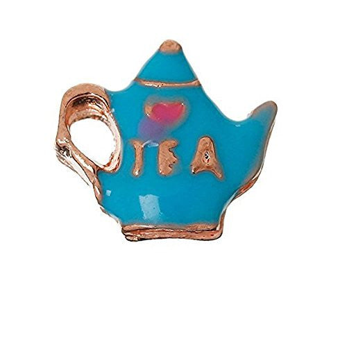 Floating Charms for Glass Living Memory Locket Pendant and Stainless Steel Back Plate (Kettle Rose Floating Charm) - Sexy Sparkles Fashion Jewelry - 1