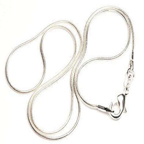 Silver Tone Lobster Clasp Snake Chain Necklaces 24"