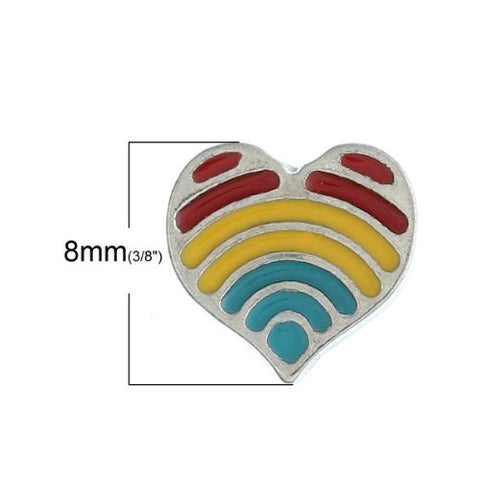 Multi  heart Floating Charms For Glass Living Memory Lockets - Sexy Sparkles Fashion Jewelry - 2