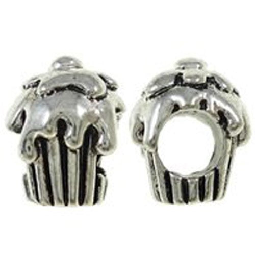 Cup Cake Bead European Bead Compatible for Most European Snake Chain Charm Bracelet