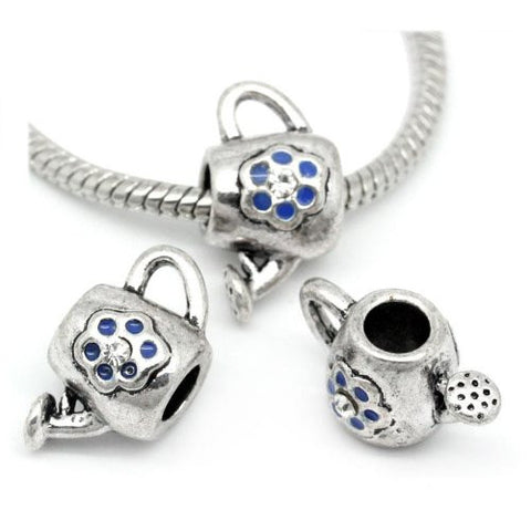 Watering Can Bead Spacer for Snake Chain Charm Bracelet Blue - Sexy Sparkles Fashion Jewelry - 3