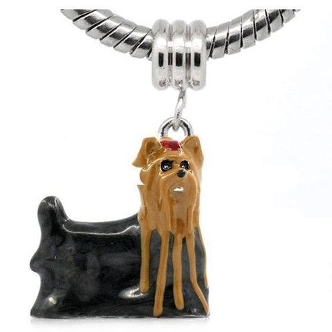 Yorkshire Terrier Dog European Bead Compatible for Most European Snake Chain Bracelet - Sexy Sparkles Fashion Jewelry - 2