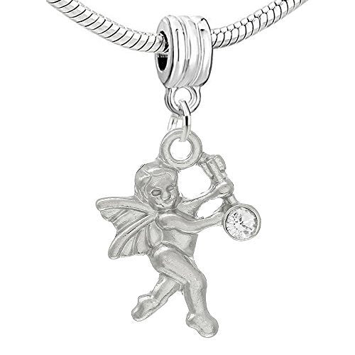 Baby Angel With Clear  Crystal Charm Bead Compatible with European Snake Chain Bracelet - Sexy Sparkles Fashion Jewelry