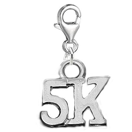 5K Marathon Runner Charm Clip On Pendant for European Charm Jewelry w/ Lobster Clasp - Sexy Sparkles Fashion Jewelry