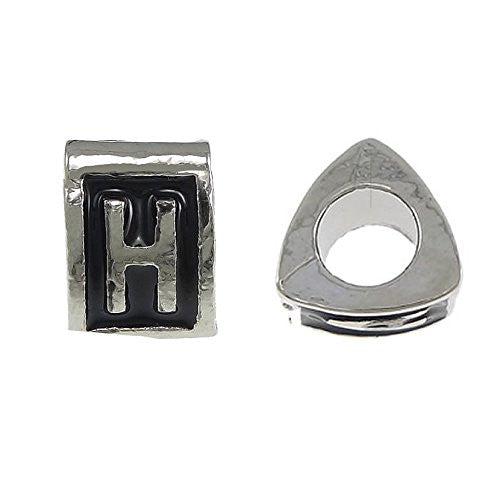 Letter  "H" Triangle Spacer European European Bead Compatible for Most European Snake Chain Charm Bracelet