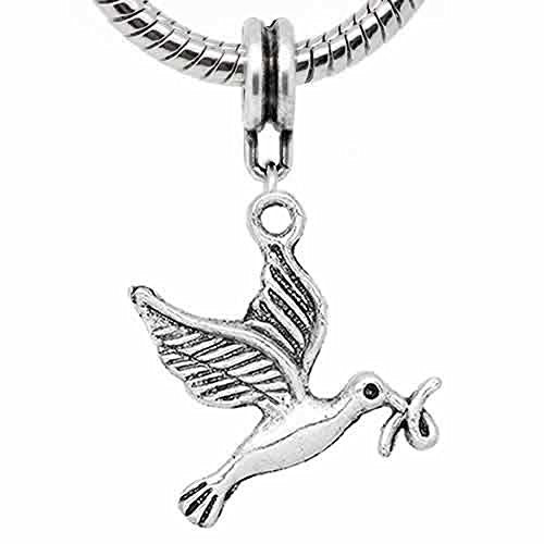 Flying Dove Bird Charm Dangle Charm European Bead Compatible for Most European Snake Chain Bracelet - Sexy Sparkles Fashion Jewelry