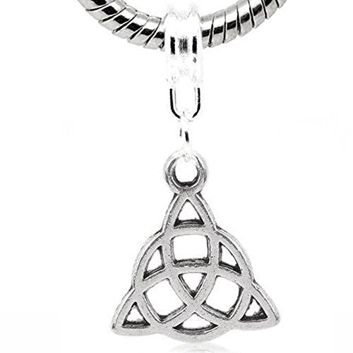 Triangle Celtic Knot Charm Dangle European Bead Compatible for Most European Snake Chain Bracelet - Sexy Sparkles Fashion Jewelry - 1
