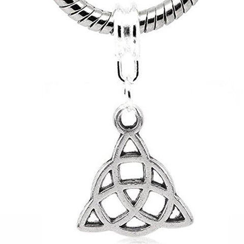 Triangle Celtic Knot Charm Dangle European Bead Compatible for Most European Snake Chain Bracelet - Sexy Sparkles Fashion Jewelry - 1