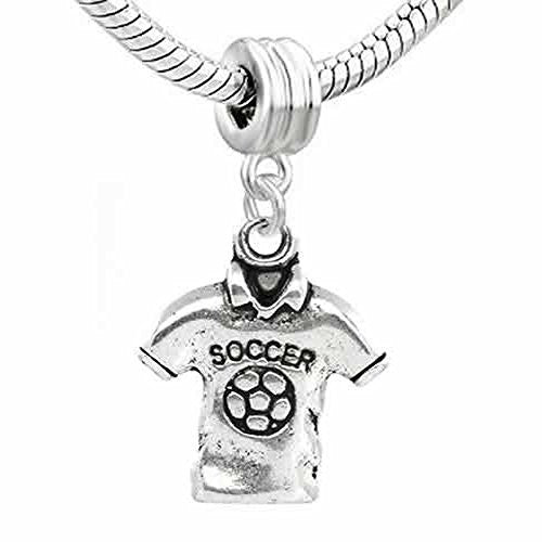 Soccer Polo Shirt Charm Dangle European Bead Compatible for Most European Snake Chain Bracelet - Sexy Sparkles Fashion Jewelry