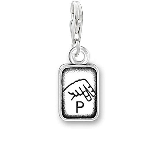 Sign Language Charm Pendant for Bracelets or Necklaces "P"