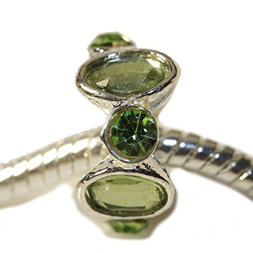 Light Green/period Birthstone  Charm European Bead Compatible for Most European Snake Chain Bracelet - Sexy Sparkles Fashion Jewelry - 1