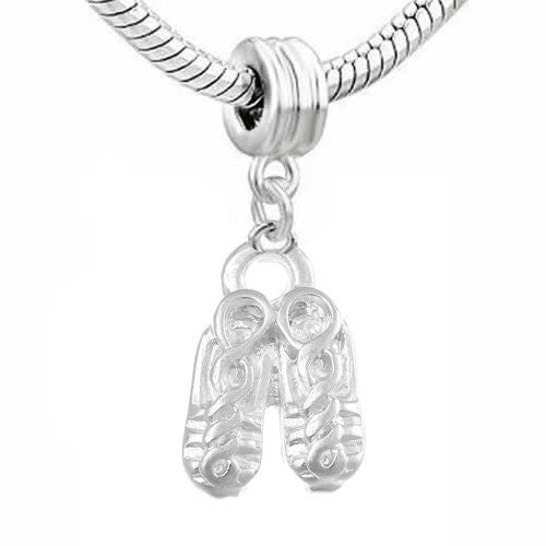 Ballet Shoes Dangling Bead European Bead Compatible for Most European Snake Chain Charm Bracelets - Sexy Sparkles Fashion Jewelry
