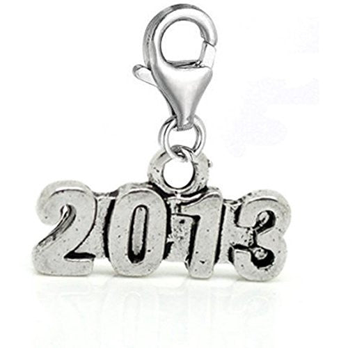 Clip on 2013 Charm Dangle Pendant for European Clip on Charm Jewelry w/ Lobster Clasp