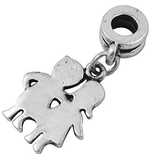 Brother and Sister Dangle Charm European Bead Compatible for Most European Snake Chain Bracelet - Sexy Sparkles Fashion Jewelry