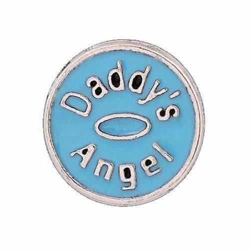 Round Locket Crystal Necklace Base and Floating Family Charms ("Daddy's Angel") - Sexy Sparkles Fashion Jewelry