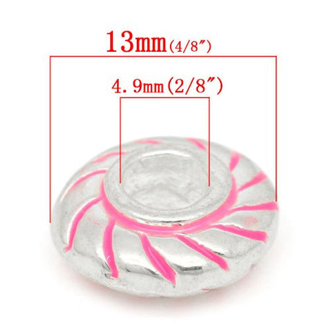 Round Floresent Bead Compatible for Most European Snake Chain BraceletFor Snake Chain Bracelet (Pink) - Sexy Sparkles Fashion Jewelry - 3