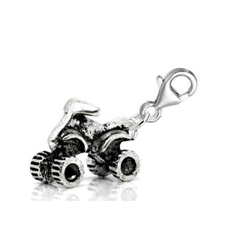 3d Clip on ATV Four Wheeler Dangle Pendant for European Clip on Charm Jewelry w/ Lobster Clasp - Sexy Sparkles Fashion Jewelry