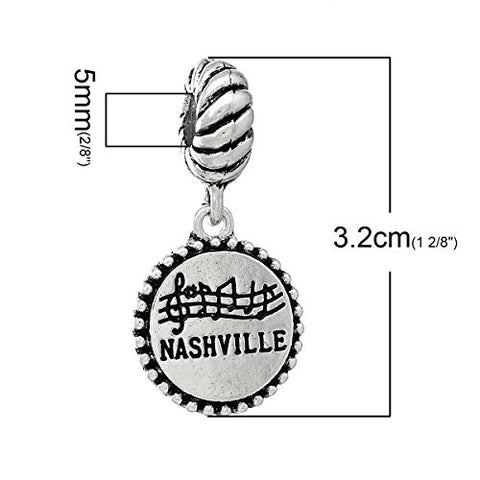 State Charm Bead Spacer (Nashville)Spacer Bead for European Snake Chain Charm Bracelet - Sexy Sparkles Fashion Jewelry - 3