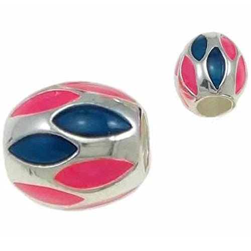 Pink and Blue Tear Drop Charm Spacer European Bead Compatible for Most European Snake Chain Bracelet - Sexy Sparkles Fashion Jewelry