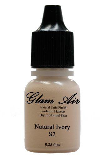 Airbrush Makeup Foundation Satin S2 Natural Ivory Water-based Makeup Lasting All Day 0.25 Oz Bottle - Sexy Sparkles Fashion Jewelry - 1