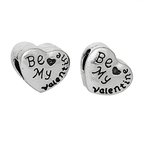 Be My Valentine Heart Charm Bead for Snake Chain Charm Bracelet - Sexy Sparkles Fashion Jewelry - 2