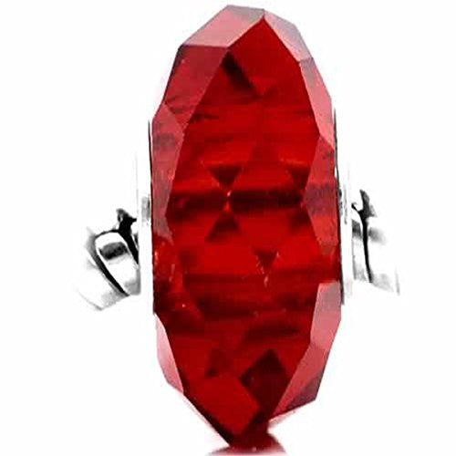Faceted Murano Glass Charm European Bead Compatible for Most European Snake Chain Bracelet (Ruby Red) - Sexy Sparkles Fashion Jewelry - 1
