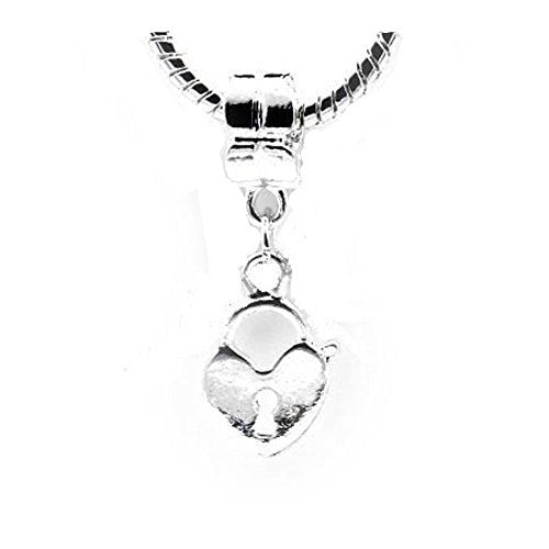 Heart with Key Opening Dangle European Bead Compatible for Most European Snake Chain Charm Bracelet - Sexy Sparkles Fashion Jewelry