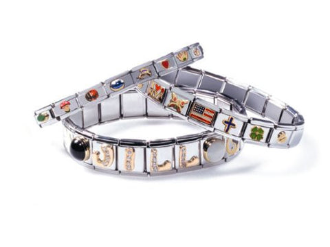 Gold plated base Letter K Italian Charm Bracelet Link - Sexy Sparkles Fashion Jewelry - 3