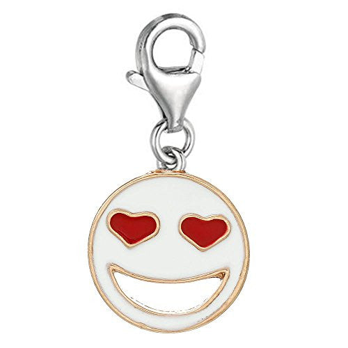 Smilling Face Clip On For Bracelet Charm Pendant for European Charm Jewelry w/ Lobster Clasp - Sexy Sparkles Fashion Jewelry