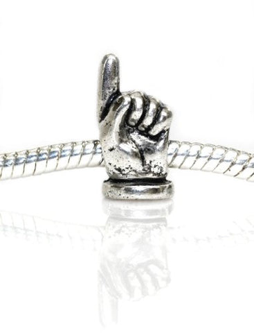 Pointer Finger Bead Charm Spacer For Snake Chain Charm Bracelet - Sexy Sparkles Fashion Jewelry - 1