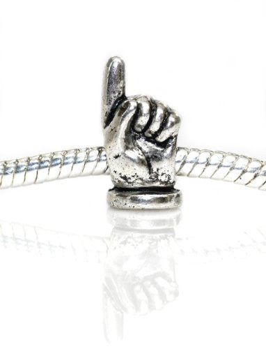 Forefinger Pointed Charm European Bead Compatible for Most European Snake Chain Bracelet