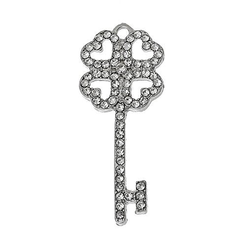 Silver Tone Key to My Heart Pendant for Necklace